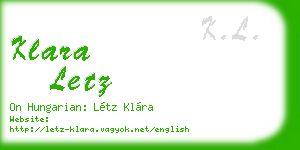 klara letz business card