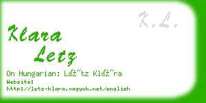 klara letz business card